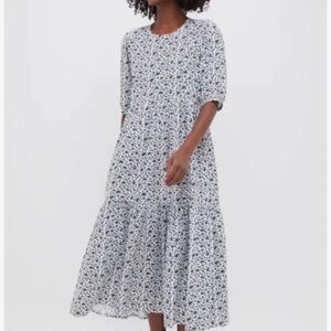 NWT Sz Blockprint Exclusive Navy Ditsy Print Gaia Dress Size S